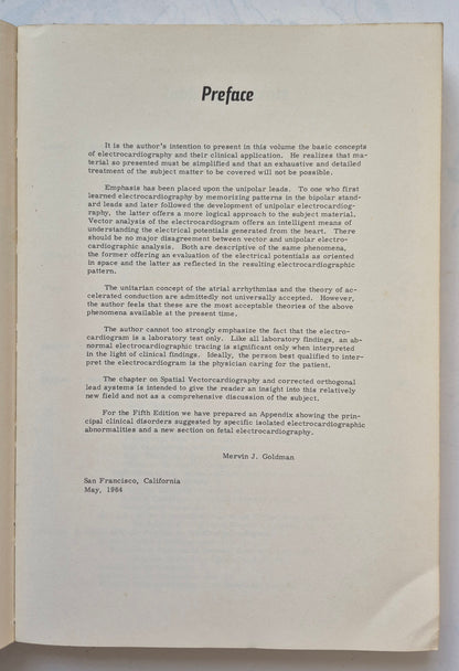 Principles of Clinical Electrocardiography by Mervin J. Goldman (Good, 1964, Pbk, 380 pgs, Lange Medical Pub.)