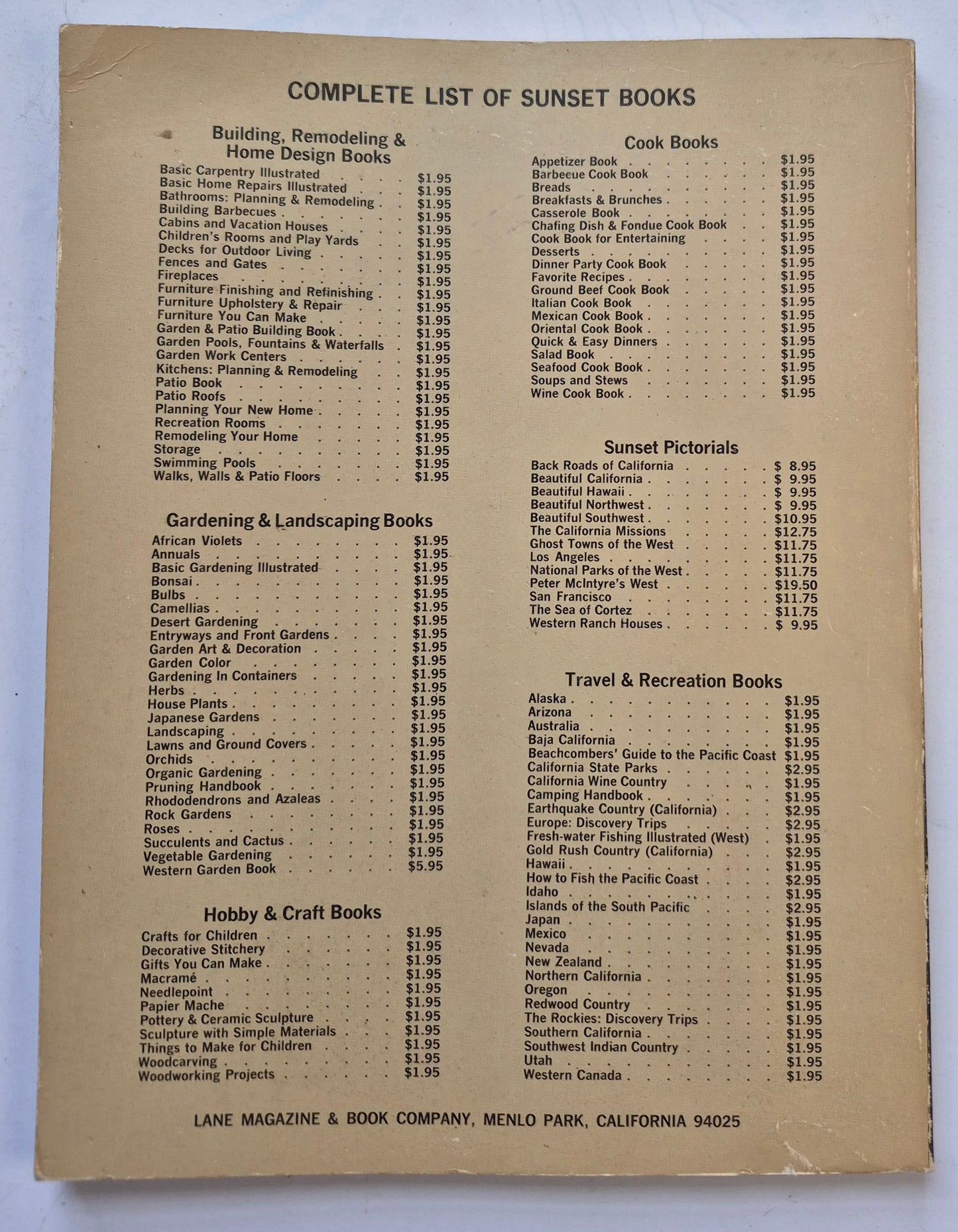 Sunset Ideas for Remodeling Your Home editor Sherry Gellner (Good, 1972, Pbk, 128 pgs, Lane Magazine & Book Co.)