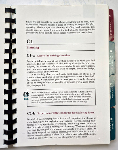 A Writer's Reference Fourth Edition by Diana Hacker (Very Good, 1999, Pbk, Bedford/St. Martin's)