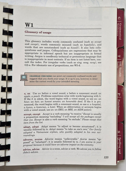 A Writer's Reference Fourth Edition by Diana Hacker (Very Good, 1999, Pbk, Bedford/St. Martin's)