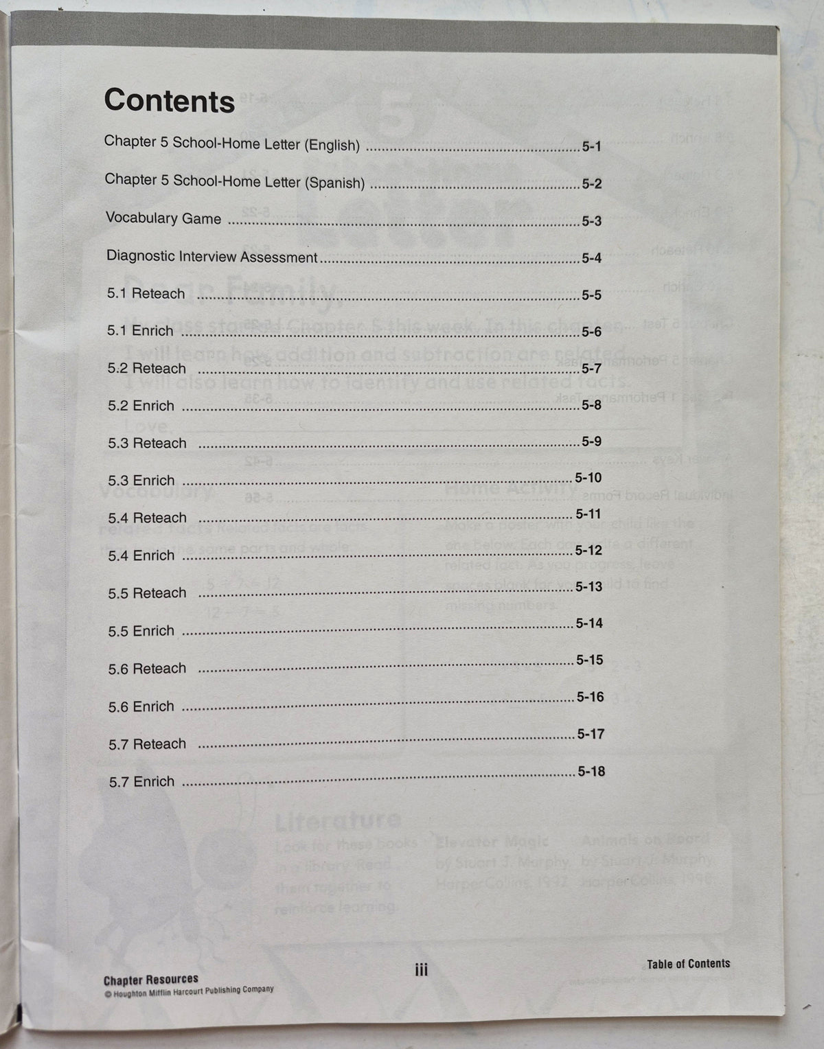 Go Math! Chapter Resources Chapter 5 Addition and Subtraction Relationships (Very good, Pbk, Houghton Mifflin Harcourt)