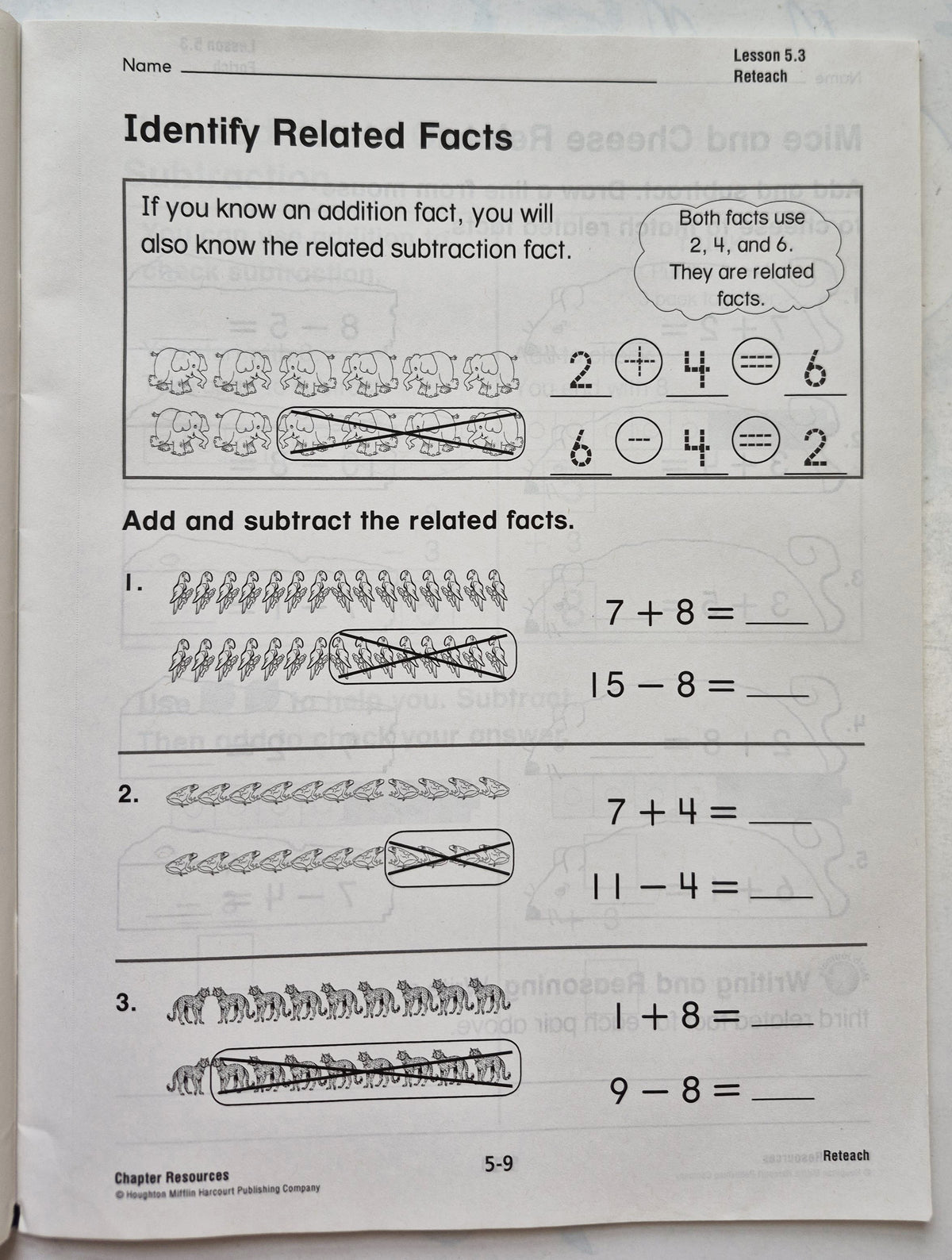 Go Math! Chapter Resources Chapter 5 Addition and Subtraction Relationships (Very good, Pbk, Houghton Mifflin Harcourt)