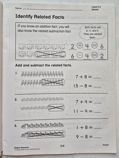 Go Math! Chapter Resources Chapter 5 Addition and Subtraction Relationships (Very good, Pbk, Houghton Mifflin Harcourt)