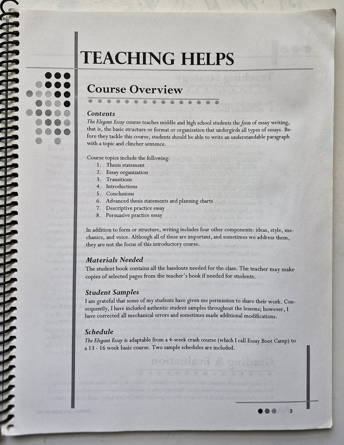 The Elegant Essay Teacher's Manual by Lesha Myers (Good, 2013, Pbk, 101 pgs, Institute for Excellence in Writing)