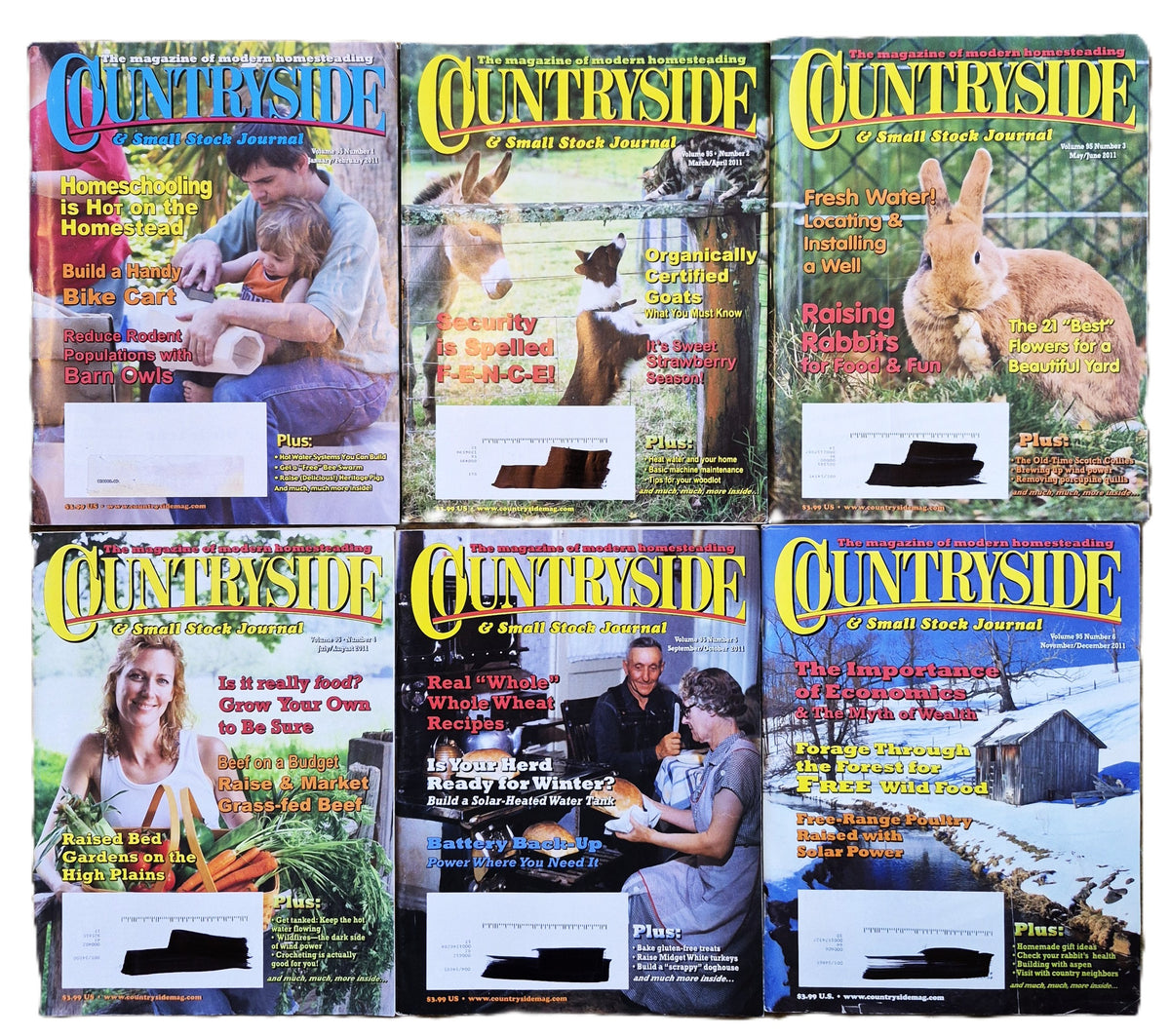 Countryside & Small Stock Journal Set: Volume 95 No.1-6 Jan-Dec (2011, Very good)
