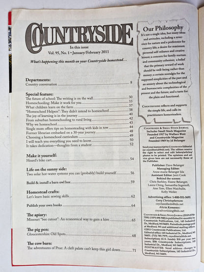 Countryside & Small Stock Journal Set: Volume 95 No.1-6 Jan-Dec (2011, Very good)