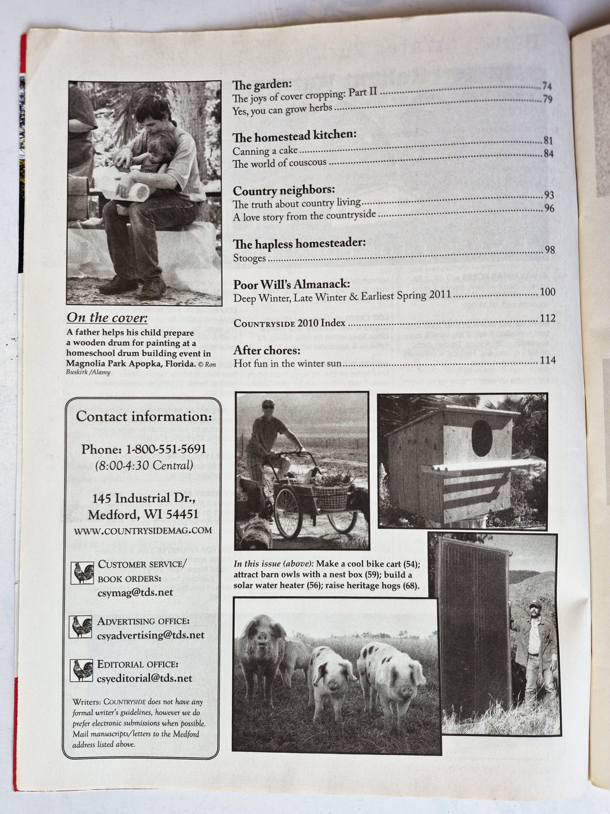Countryside & Small Stock Journal Set: Volume 95 No.1-6 Jan-Dec (2011, Very good)