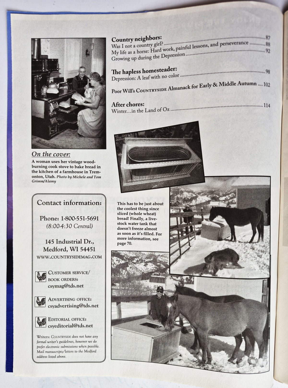 Countryside & Small Stock Journal Set: Volume 95 No.1-6 Jan-Dec (2011, Very good)