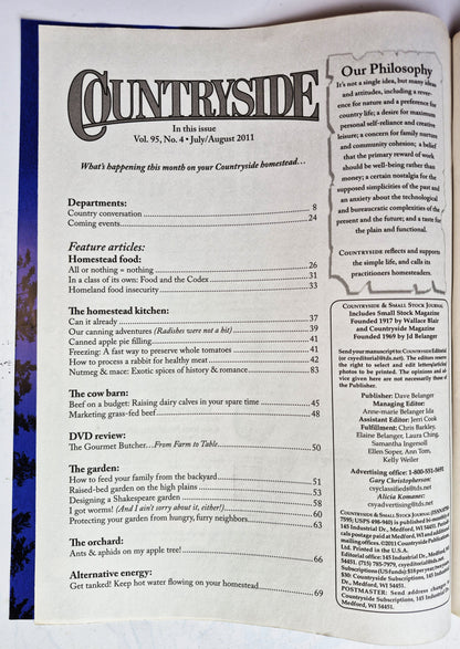 Countryside & Small Stock Journal Set: Volume 95 No.1-6 Jan-Dec (2011, Very good)