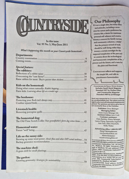 Countryside & Small Stock Journal Set: Volume 95 No.1-6 Jan-Dec (2011, Very good)