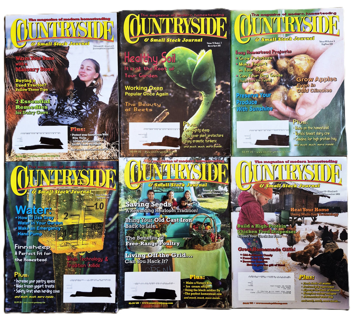 Countryside & Small Stock Journal Set: Volume 96 No. 1-6 Jan-Dec (2012, Very good)