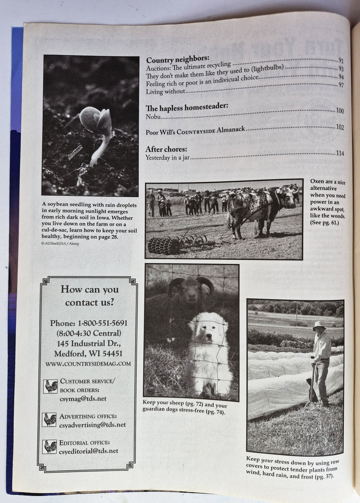 Countryside & Small Stock Journal Set: Volume 96 No. 1-6 Jan-Dec (2012, Very good)