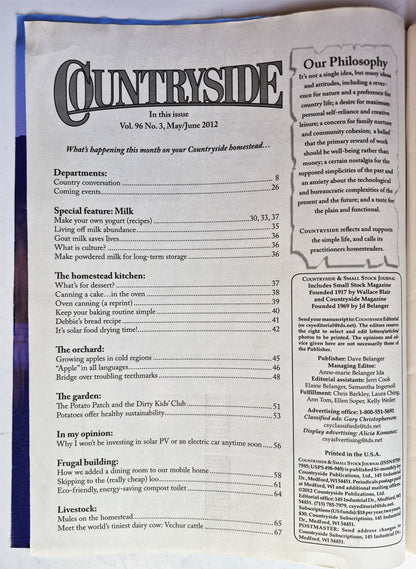 Countryside & Small Stock Journal Set: Volume 96 No. 1-6 Jan-Dec (2012, Very good)