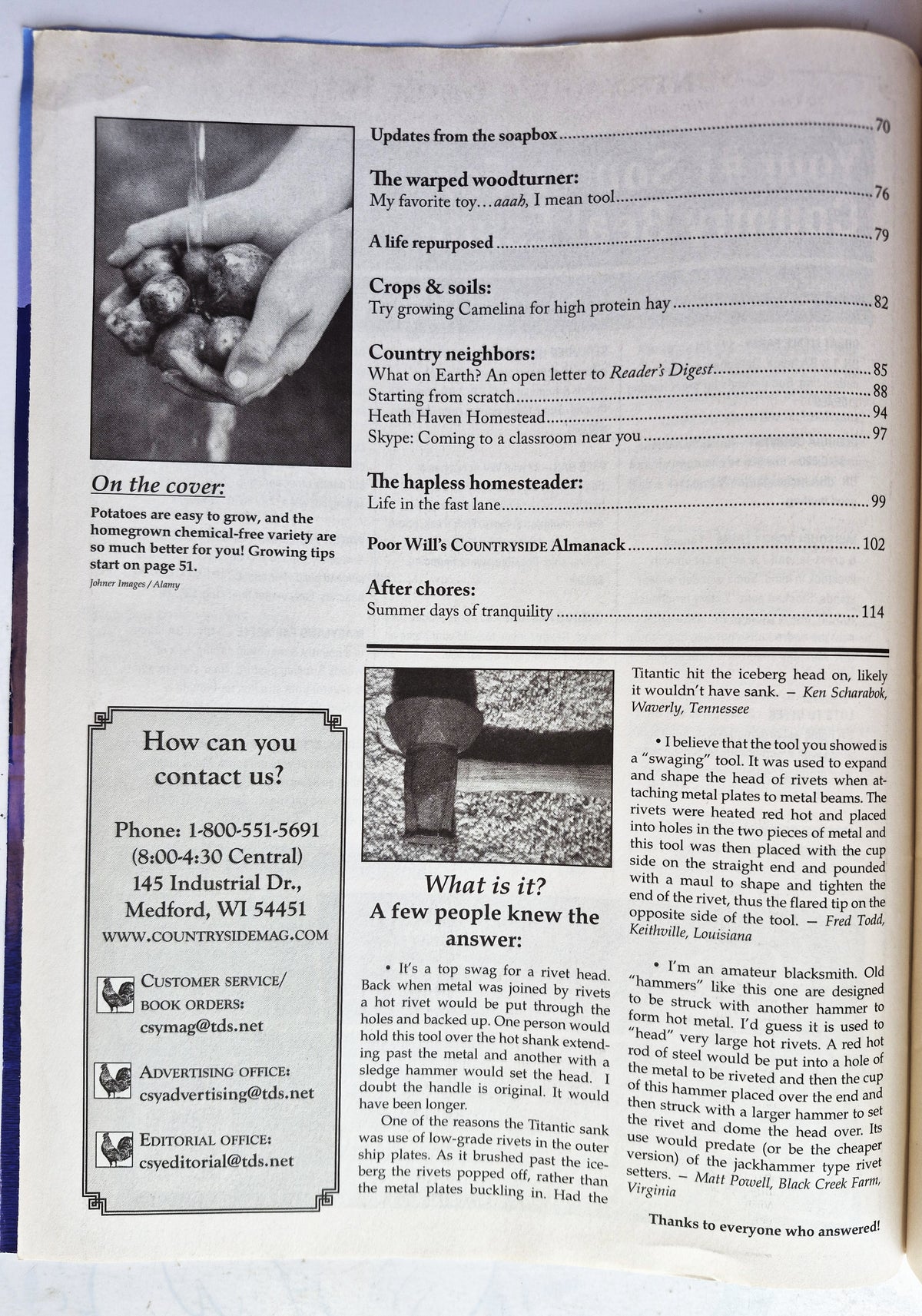 Countryside & Small Stock Journal Set: Volume 96 No. 1-6 Jan-Dec (2012, Very good)