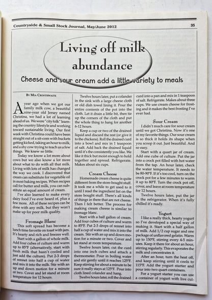 Countryside & Small Stock Journal Set: Volume 96 No. 1-6 Jan-Dec (2012, Very good)