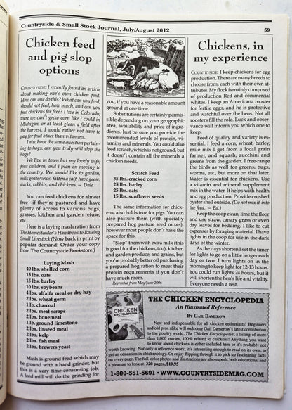 Countryside & Small Stock Journal Set: Volume 96 No. 1-6 Jan-Dec (2012, Very good)