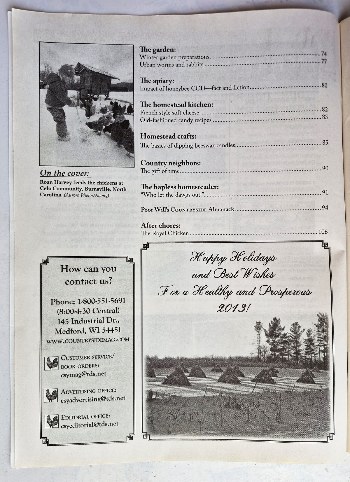 Countryside & Small Stock Journal Set: Volume 96 No. 1-6 Jan-Dec (2012, Very good)