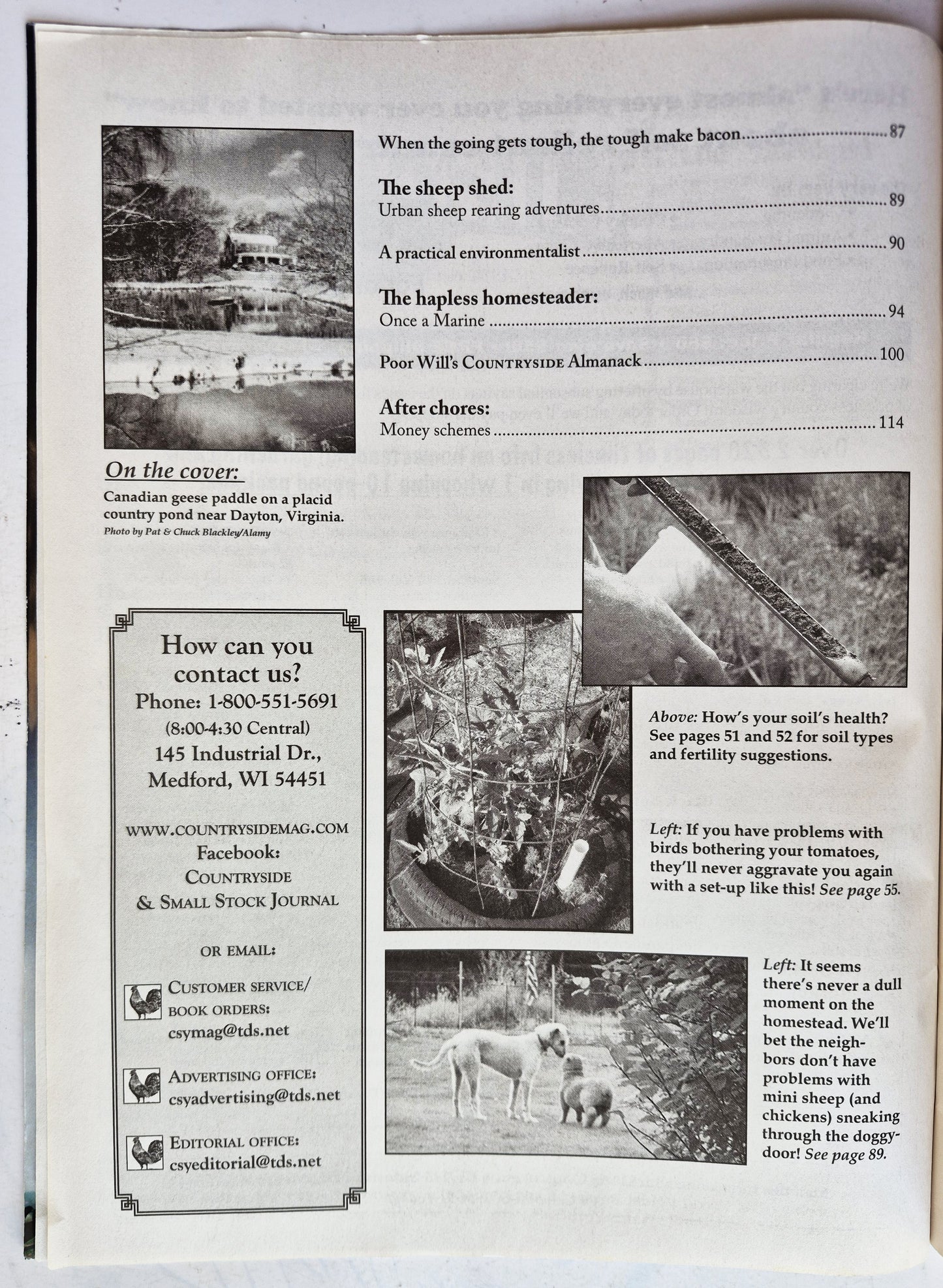 Countryside & Small Stock Journal Set: Volume 97 No. 1-4 Jan-Aug (2013, Very good)