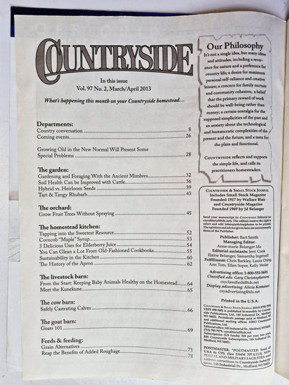 Countryside & Small Stock Journal Set: Volume 97 No. 1-4 Jan-Aug (2013, Very good)