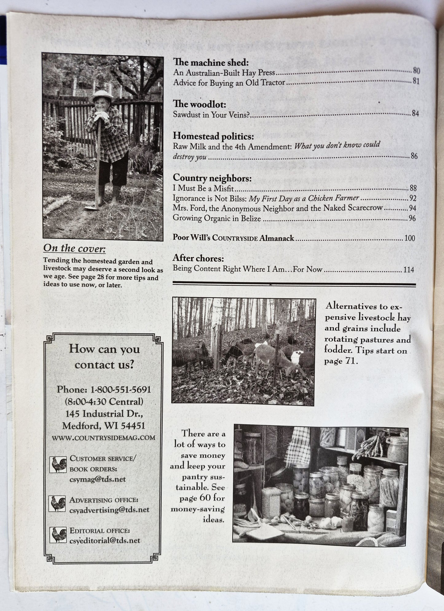 Countryside & Small Stock Journal Set: Volume 97 No. 1-4 Jan-Aug (2013, Very good)