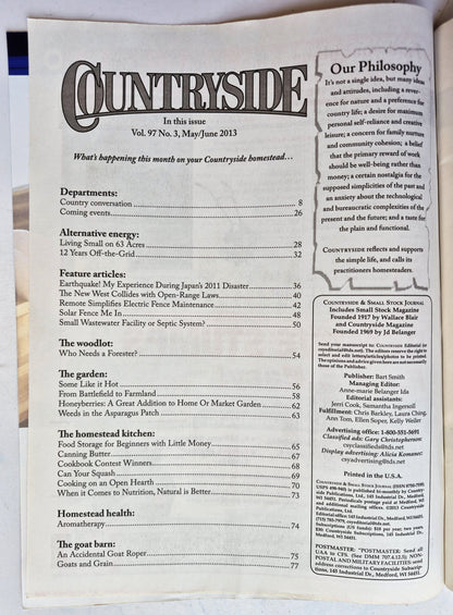 Countryside & Small Stock Journal Set: Volume 97 No. 1-4 Jan-Aug (2013, Very good)