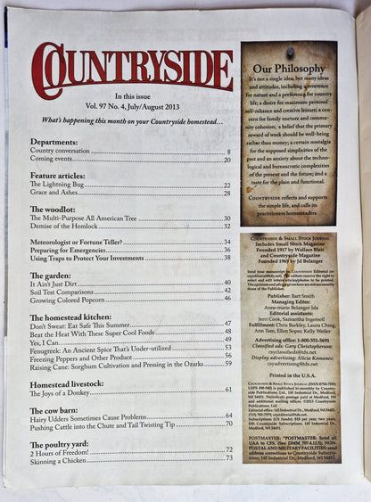 Countryside & Small Stock Journal Set: Volume 97 No. 1-4 Jan-Aug (2013, Very good)