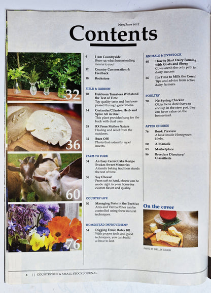 Countryside & Small Stock Journal Set: Volume 101 No. 1-5 Jan-Oct (2017, Very good)