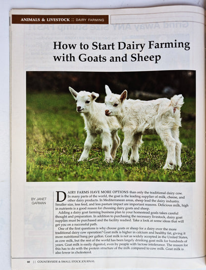 Countryside & Small Stock Journal Set: Volume 101 No. 1-5 Jan-Oct (2017, Very good)