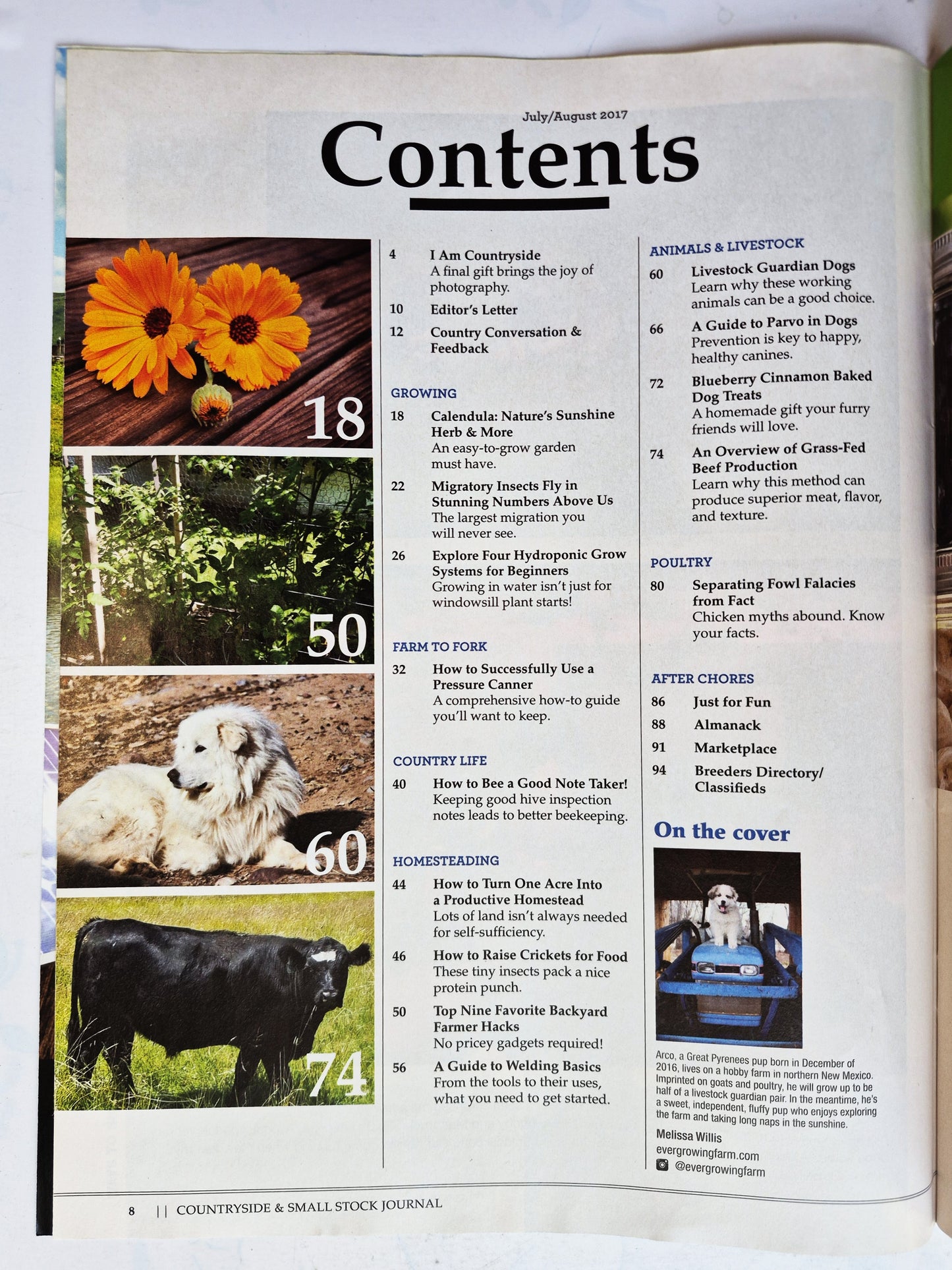 Countryside & Small Stock Journal Set: Volume 101 No. 1-5 Jan-Oct (2017, Very good)