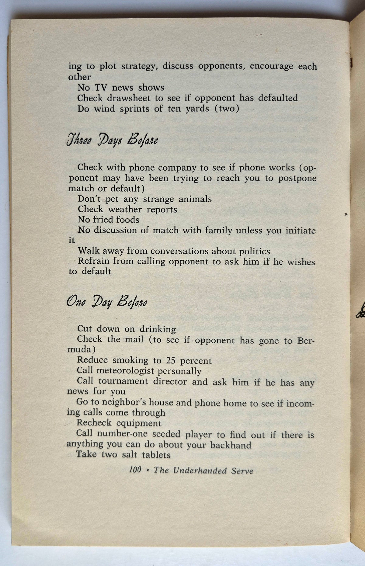The Underhanded Serve: Or How to Play Dirty Tennis by Rex Lardner (Good, 1968, Pbk, 122 pgs, Hawthorn Books)