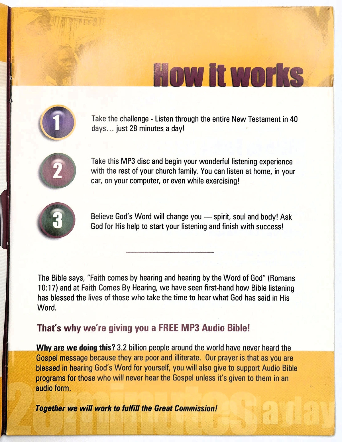 You've Got the Time KJV New Testament MP3 Disc by Hosanna (Like New, 1997, Faith Comes By Hearing)