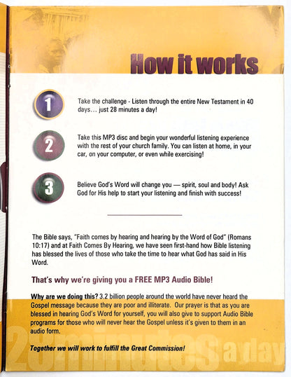 You've Got the Time KJV New Testament MP3 Disc by Hosanna (Like New, 1997, Faith Comes By Hearing)