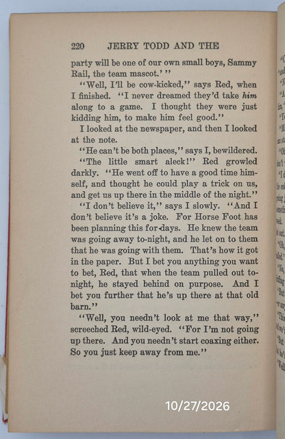 Jerry Todd and the Buffalo Bill Bathtub by Leo Edwards; Bert Salg (Good, 1936, HC, 232 pgs, Grosset & Dunlap)