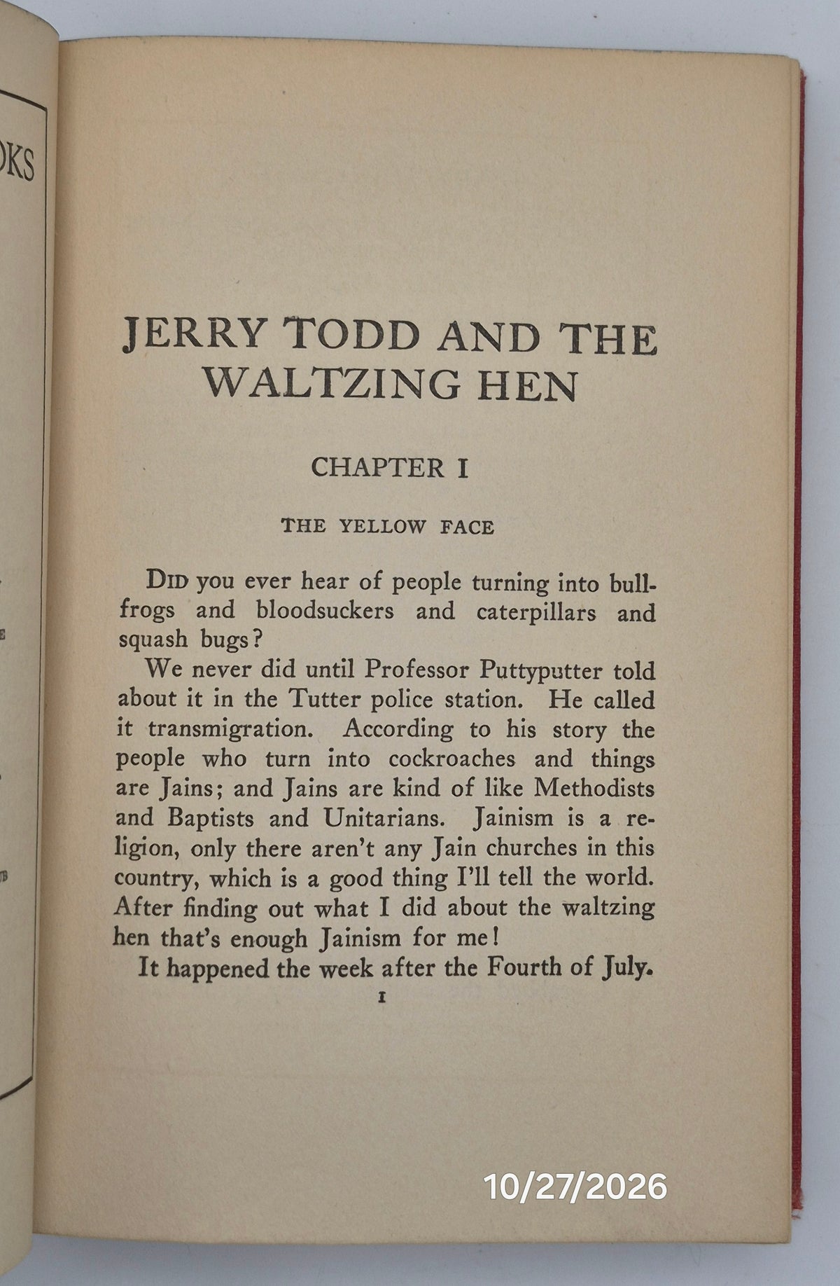 Jerry Todd and the Waltzing Hen by Leo Edwards; Bert Salg (Good, 1925, HC, 226 pgs, Grosset & Dunlap)