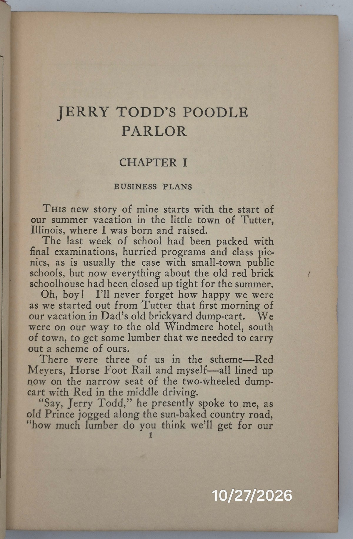 Jerry Todd's Poodle Parlor by Leo Edwards; Bert Salg (Good, 1938, HC, 203 pgs, Grosset & Dunlap, Author's Signature)