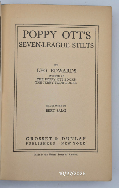 Poppy Ott's Seven League Stilts by Leo Edwards; Bert Salg (Good, 1926, HC, 242 pgs, Grossett & Dunlap)