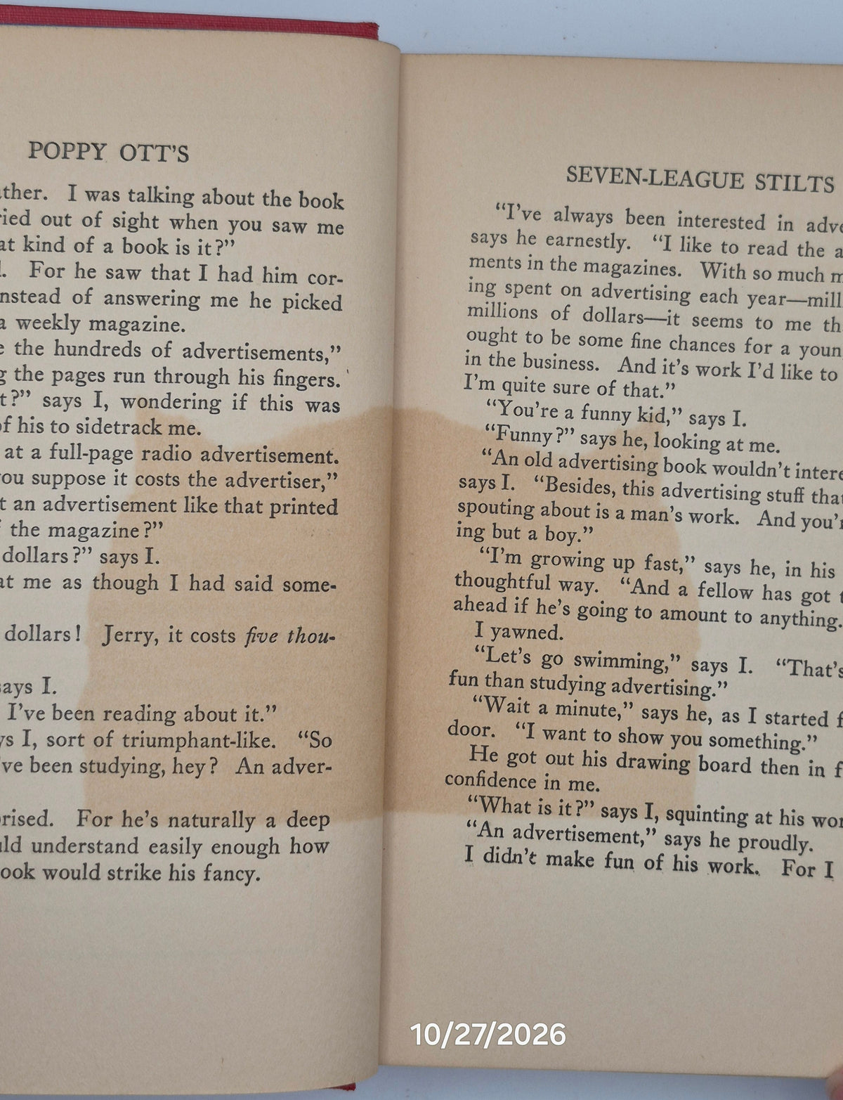 Poppy Ott's Seven League Stilts by Leo Edwards; Bert Salg (Good, 1926, HC, 242 pgs, Grossett & Dunlap)