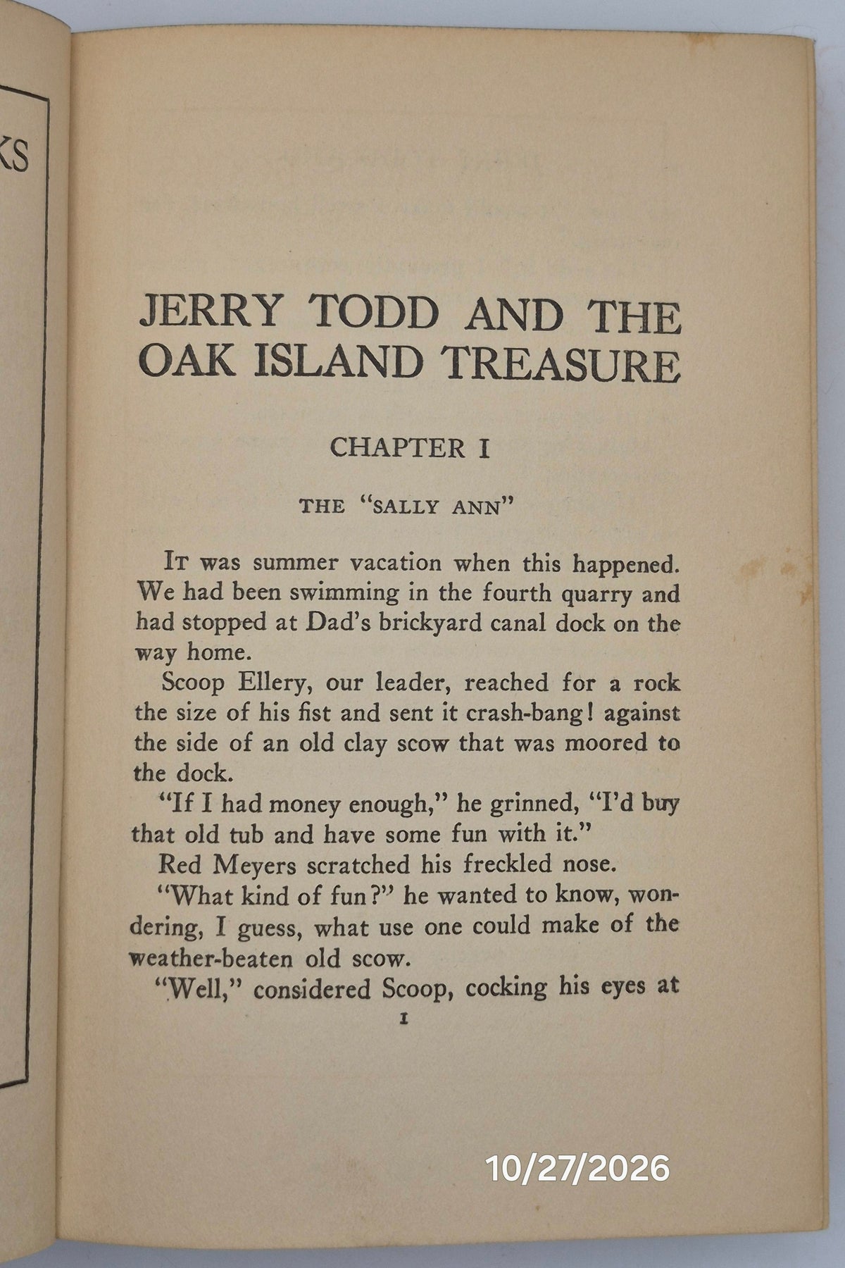 Jerry Todd and the Oak Island Treasure by Leo Edwards; Bert Salg (Good, 1925, HC, 233 pgs, Grosset & Dunlap)