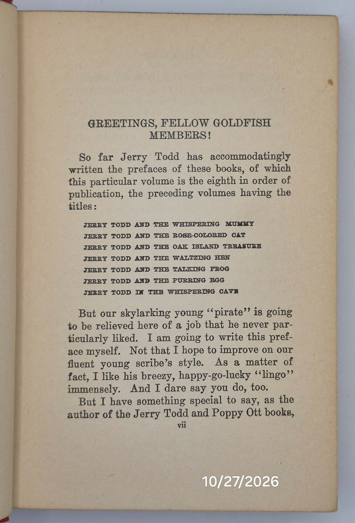 Jerry Todd Pirate by Leo Edwards; Bert Salg (Good, 1928, HC, 254 pgs, Grosset & Dunlap)