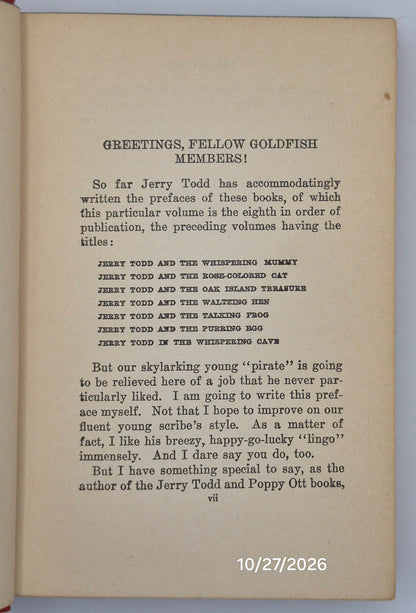 Jerry Todd Pirate by Leo Edwards; Bert Salg (Good, 1928, HC, 254 pgs, Grosset & Dunlap)