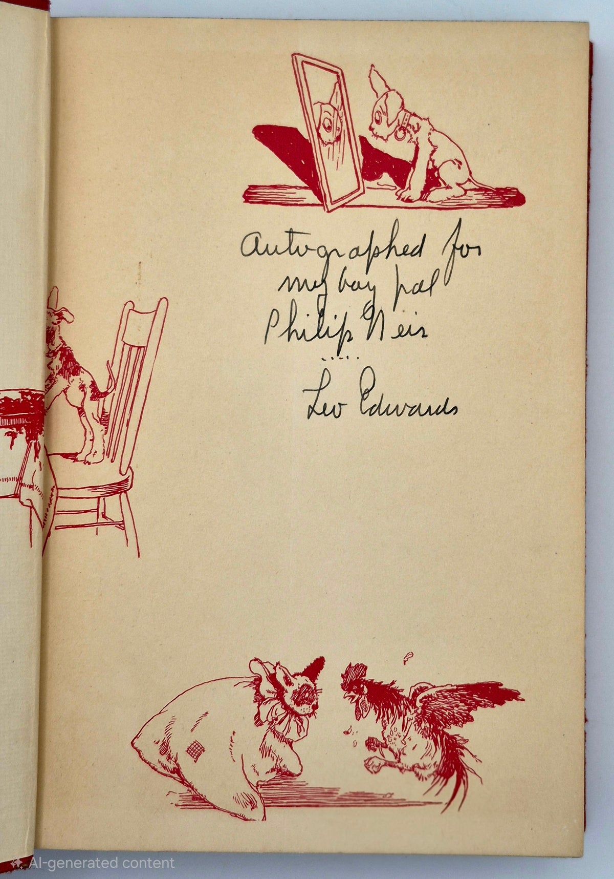 Tuffy Bean and the Lost Fortune by Leo Edwards; Bert Salg (Good, 1932, HC, 224 pgs, Grosset & Dunlap, Author Autograph)