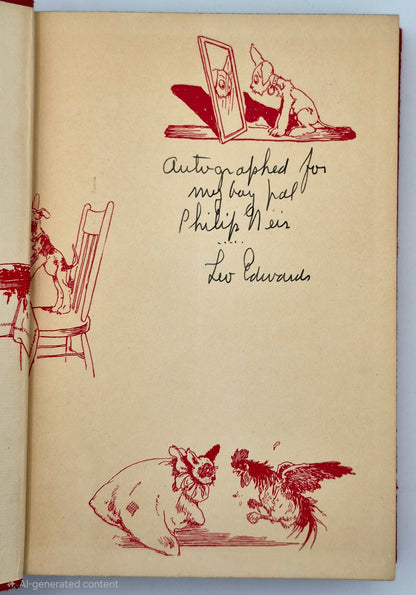 Tuffy Bean and the Lost Fortune by Leo Edwards; Bert Salg (Good, 1932, HC, 224 pgs, Grosset & Dunlap, Author Autograph)