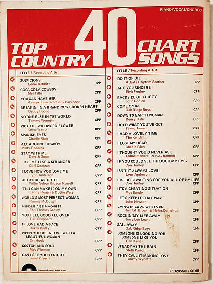 40 Top Country Chart Songs of 1979 Songbook Piano Vocals Chords (Good, Pbk, 1979)