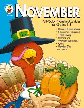 November: Full-Color Monthly Activities for Grades 1-3 by Lynette Pyne (Very good, 2000, Pbk, 98 pgs)