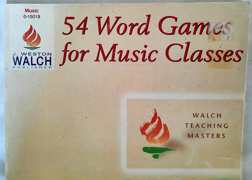 54 Word Games for Music Classes by Ruth Rice (Good, 1989, Pbk, 122 pgs, Walch)