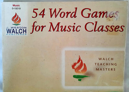 54 Word Games for Music Classes by Ruth Rice (Good, 1989, Pbk, 122 pgs, Walch)