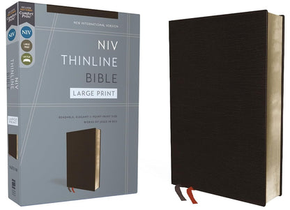 NIV Thinline Bible (New, 2017, Comfort Print, Bonded Leather-Black, 1120 pgs, Zondervan)