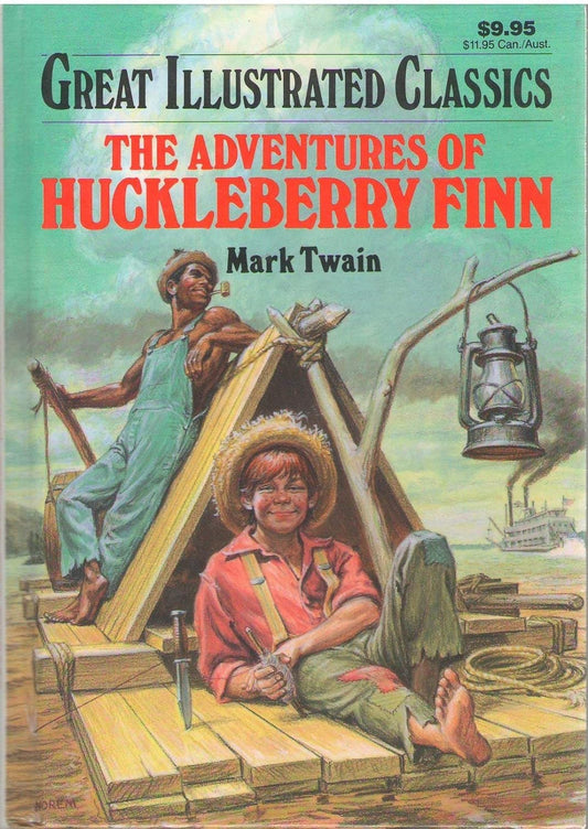 The Adventures of Huckleberry Finn by Mark Twain (Great Illustrated Classics, Good, 1990, HC, 239 pgs, Baronet Books)