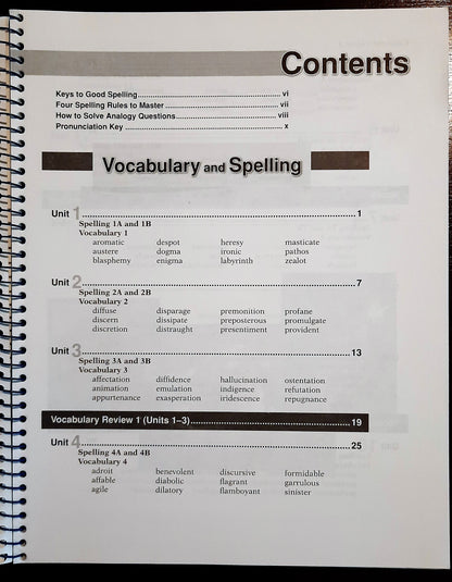 Abeka 11th grade Vocabulary Spelling V 4th ed Teacher Key; Quiz Key; Workbook V