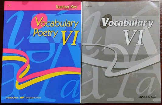 Abeka 12th grade Vocabulary Poetry VI Teacher Key (2012); Quiz Key (2006)